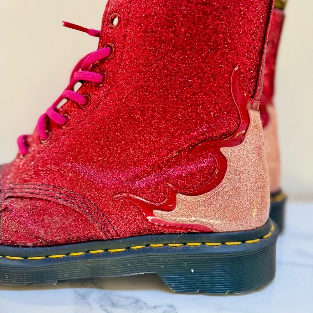 Dr. Martens 1460 Pascal Flame Glitter Boot - Picture 7 of 11